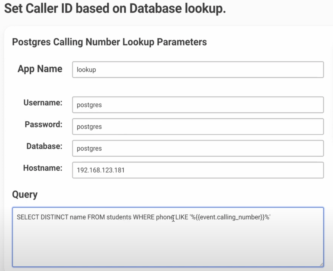 Screenshot showing a PostgreSQL App query