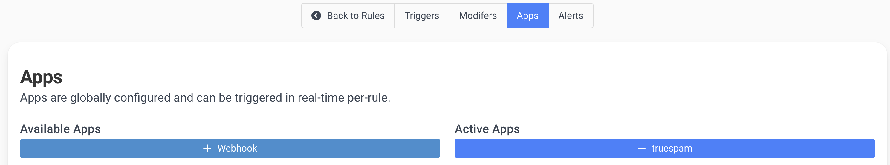 AScreenshot showing how to add TrueSpam to a rule