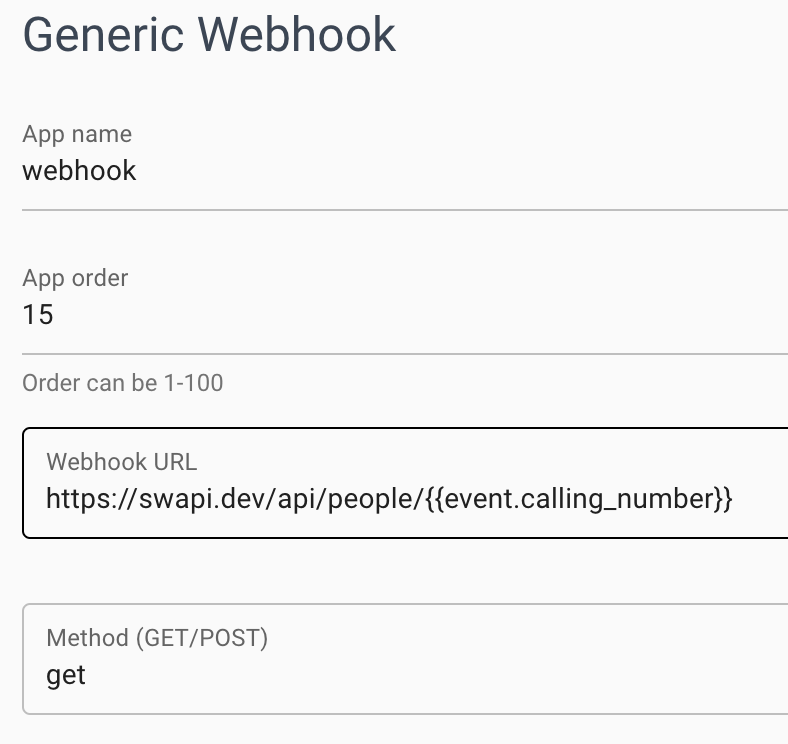 Screenshot showing a webhook request