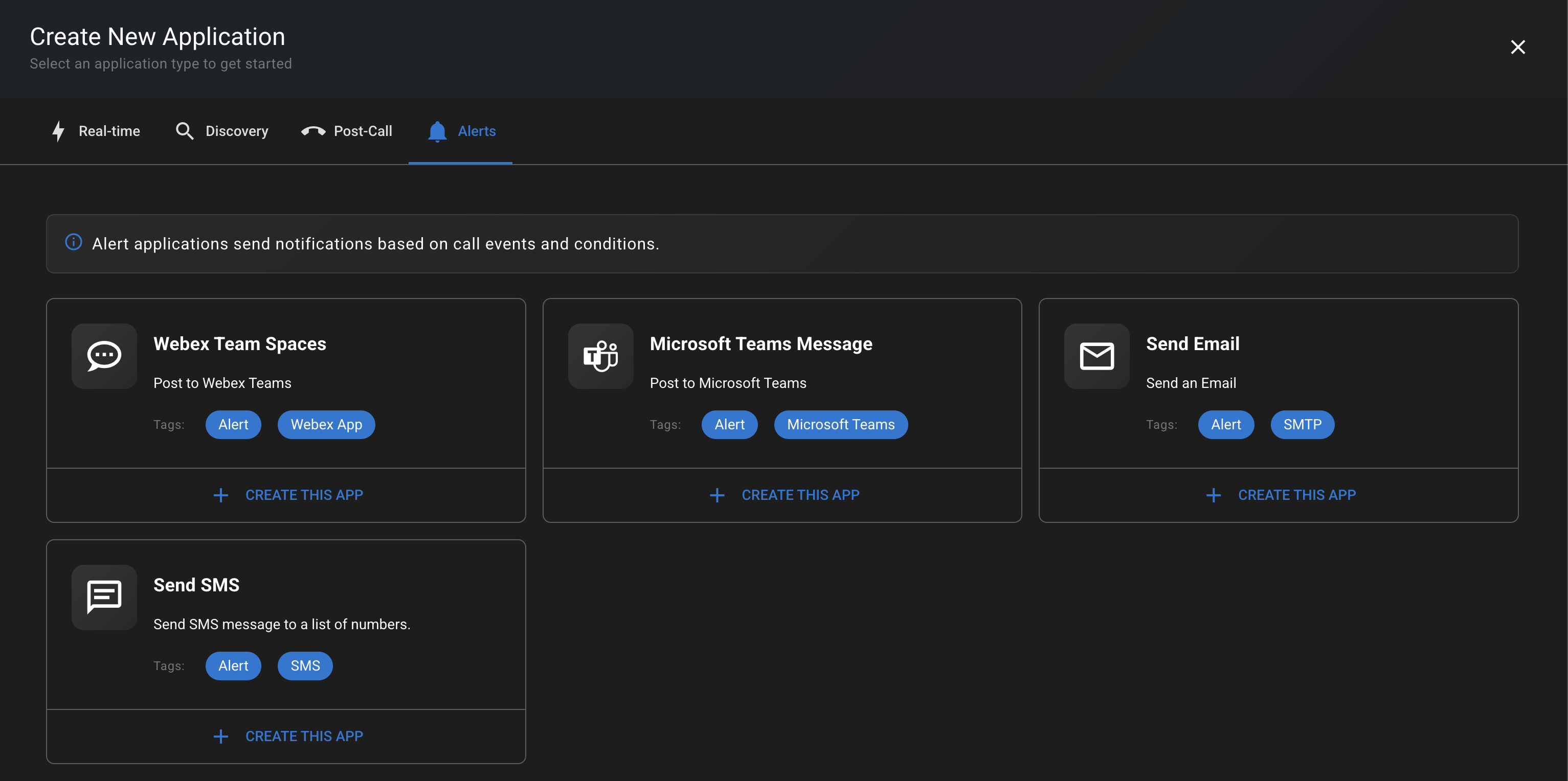 Screenshot showing Alerting App Catalog