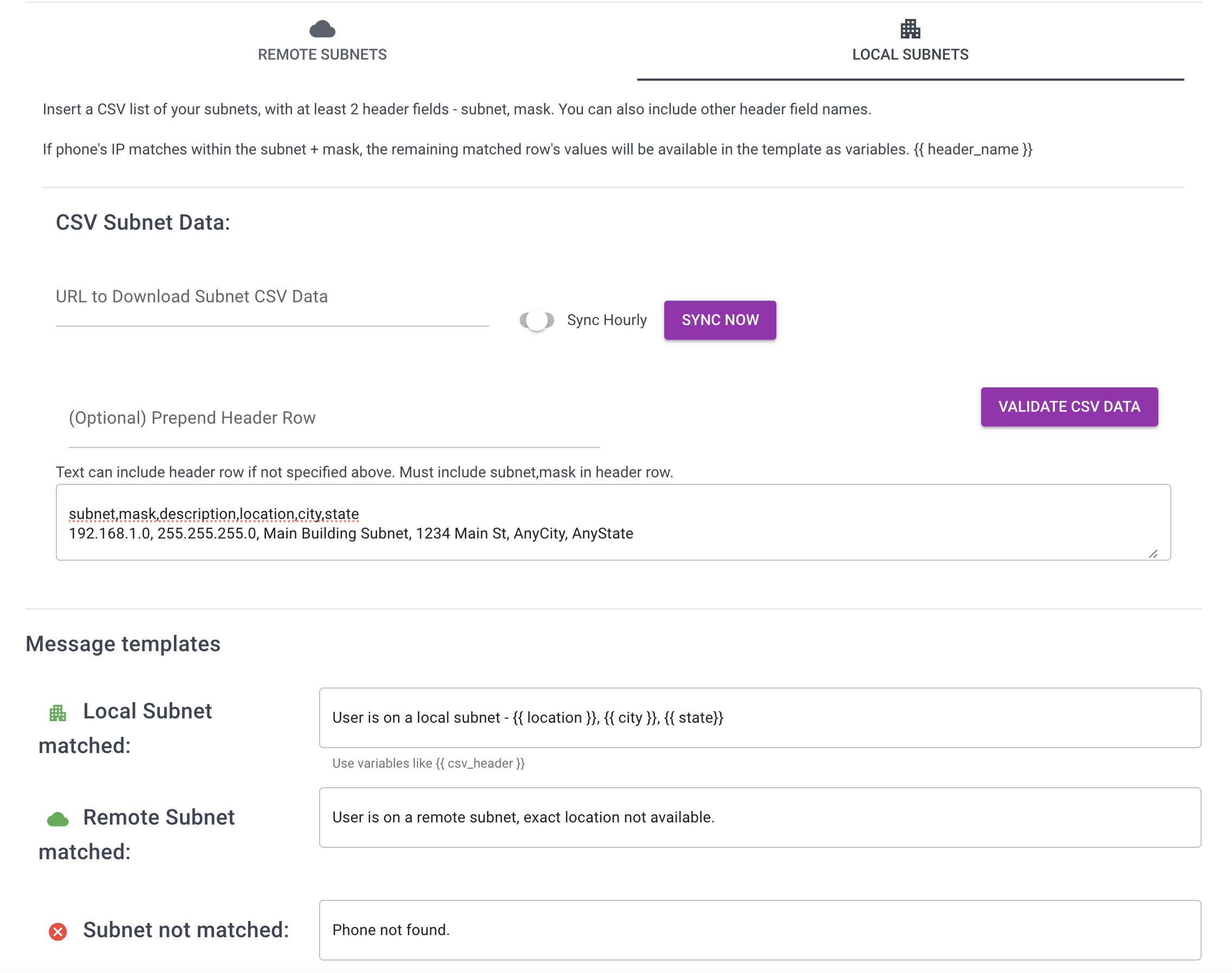 App Catalog showing CSV input