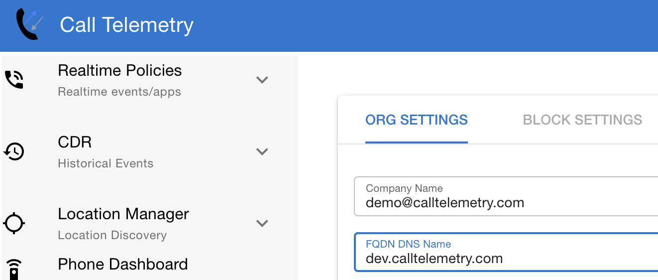 Screenshot showing a dns hostname