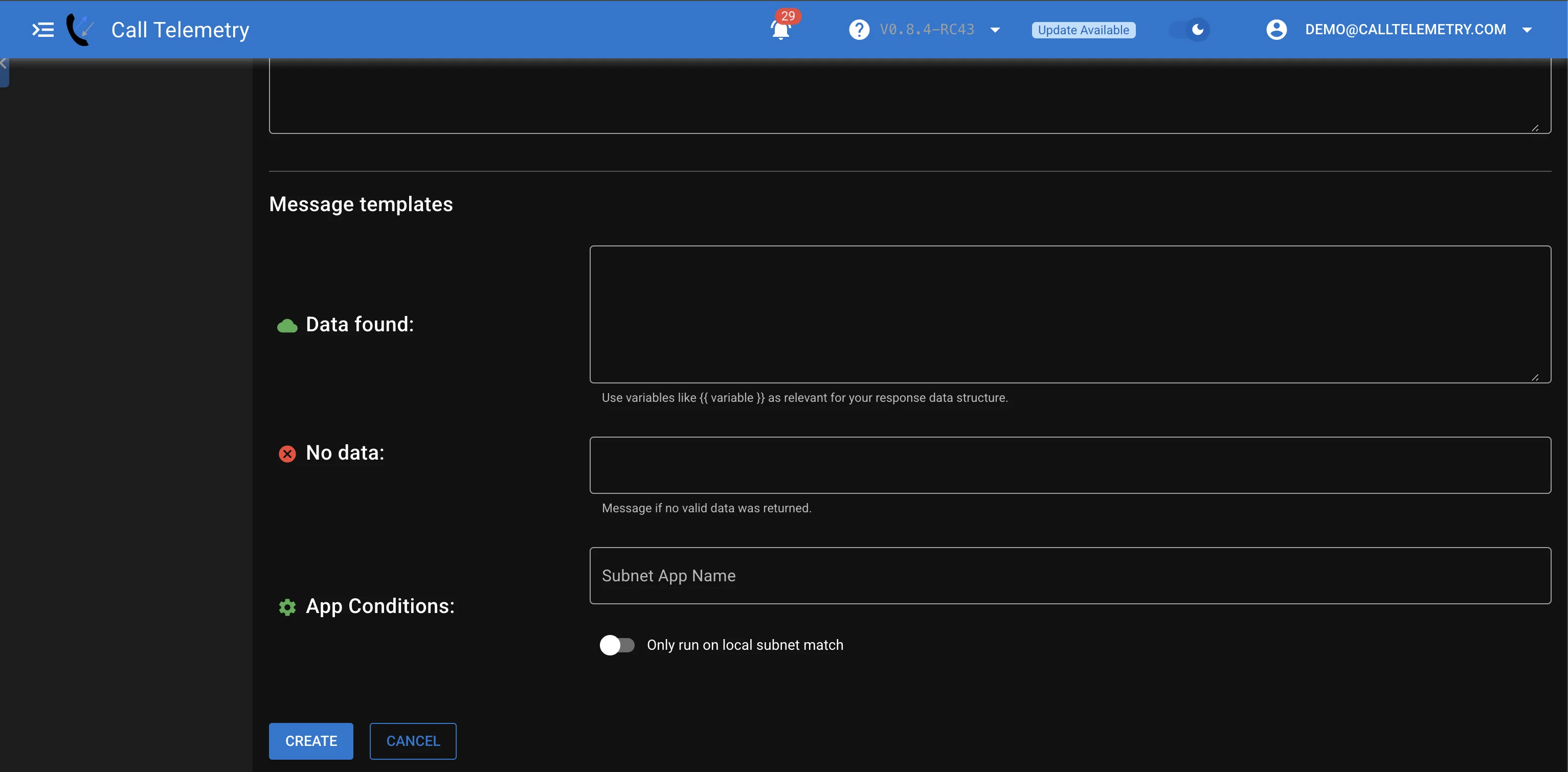 SOAP Query message templates and configuration options