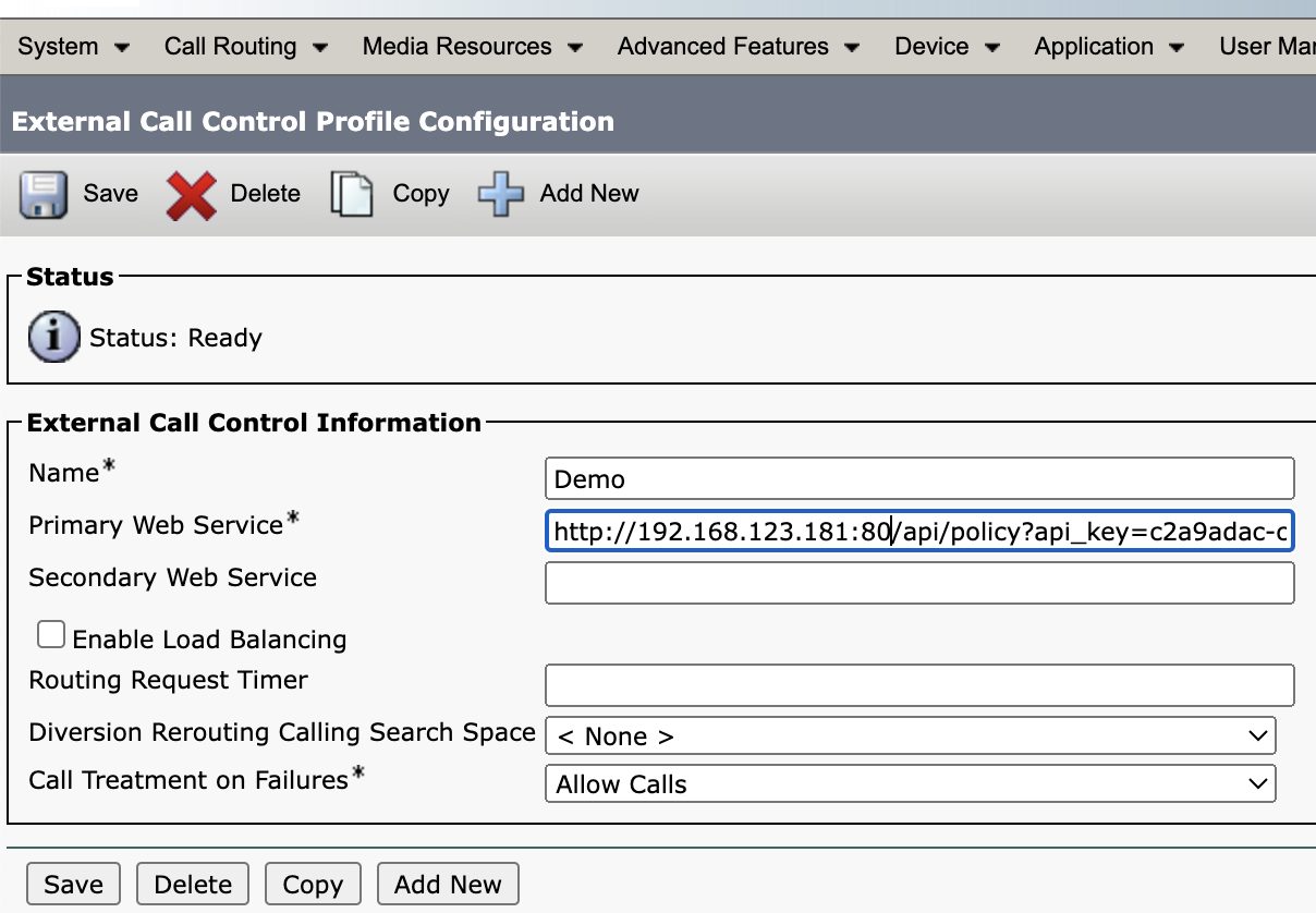 Verifying Extended Call Control Profile Policy in Cisco Callmanager