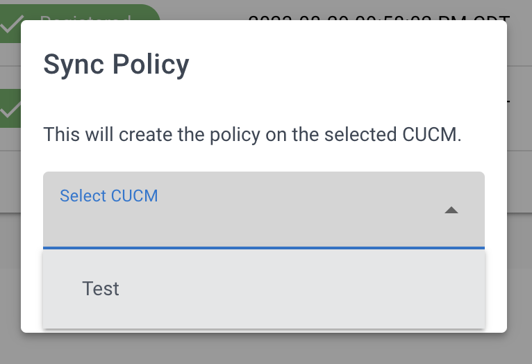 Showing push policy