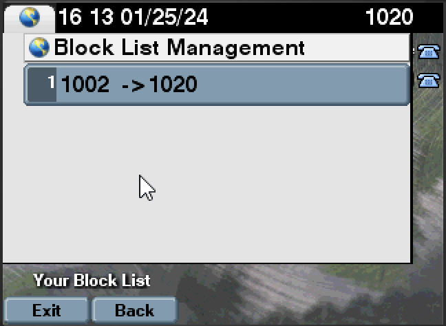 Screenshot of Cisco IP Phone XML Main menu