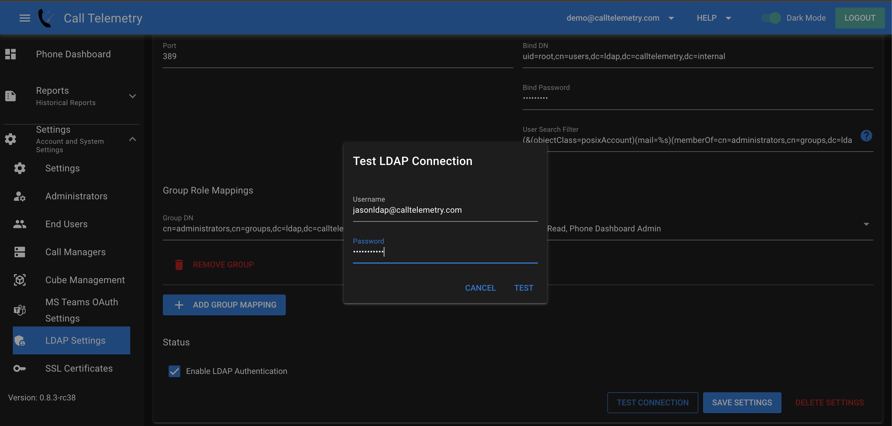 LDAP Authentication Test