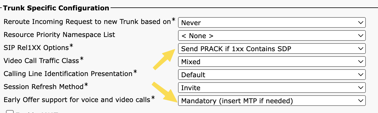 Screenshot showing early offer setting applied