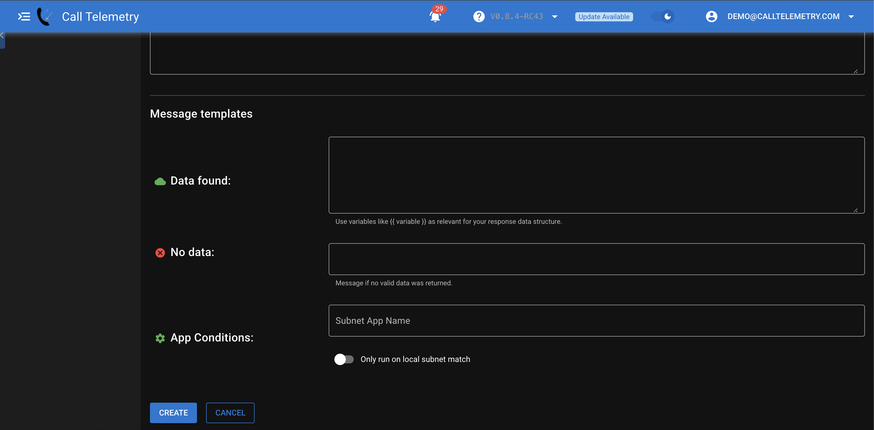 SOAP Query message templates and configuration options